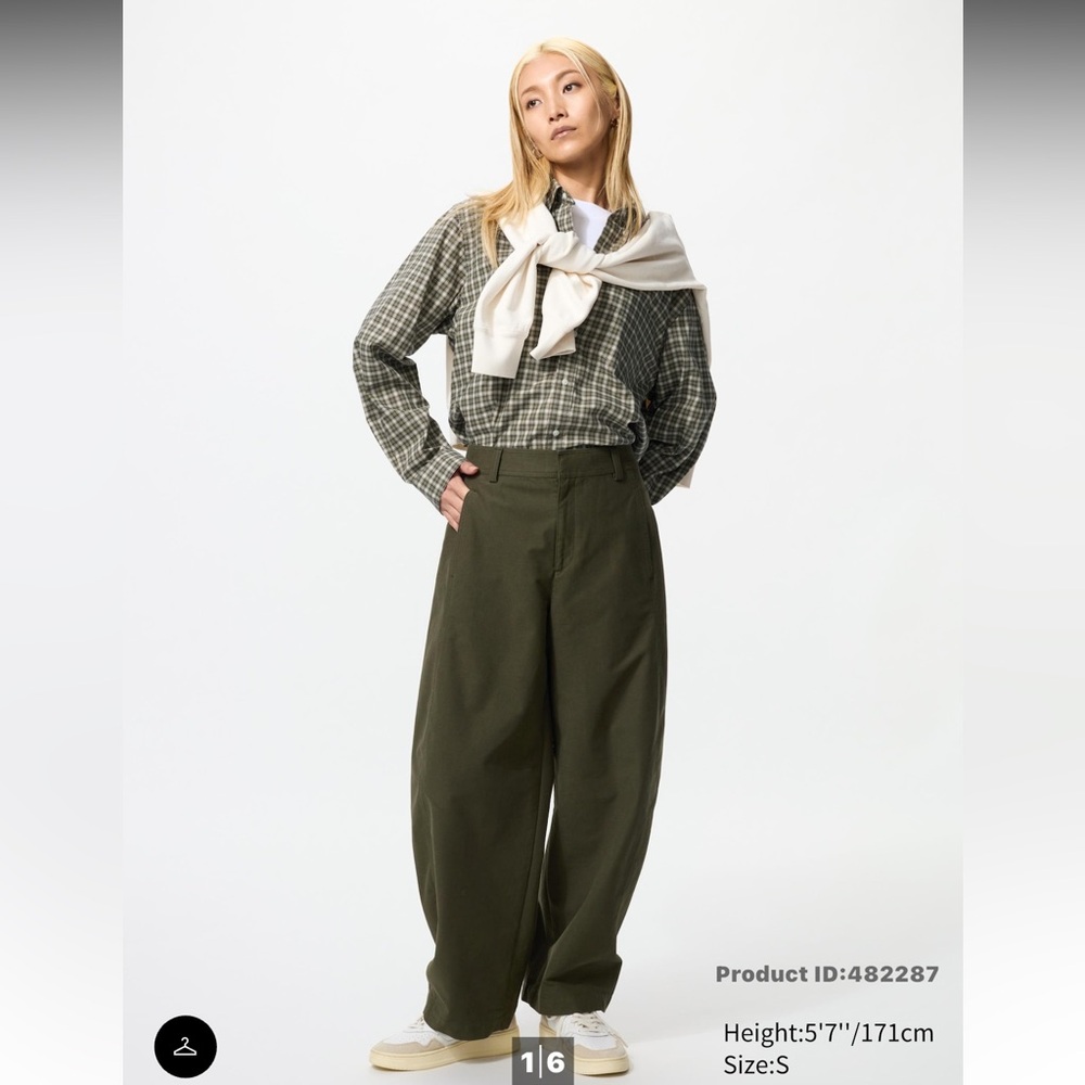 Women's Olive Wide Green Pants by Uniglo size Small